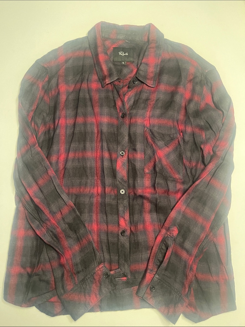 Rails Red and Black Plaid Button-Down Shirt